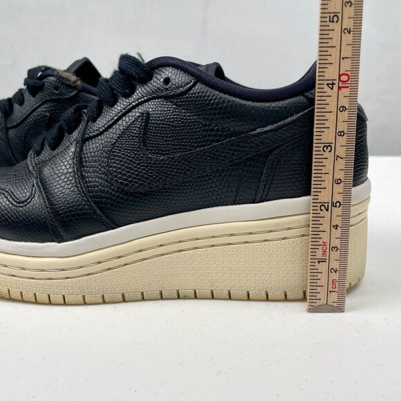 Nike Air Jordan 1 Low Lifted Platform Sneakers Womens 6 Black Premium Leather - Picture 6 of 12